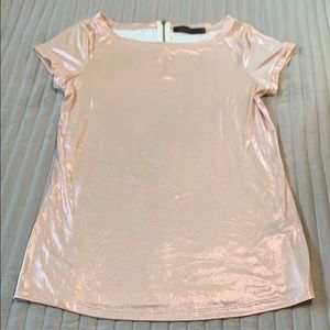 Shimmery Blush Short Sleeve Top